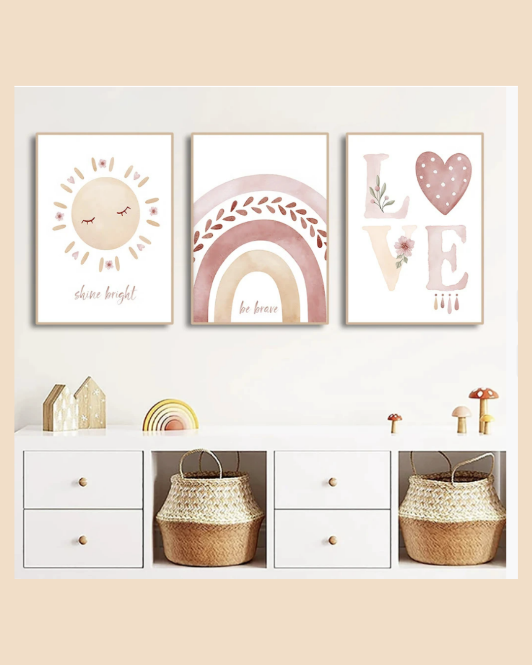 Wild & Little - Little Words of Love – Posterset in Houten Lijst