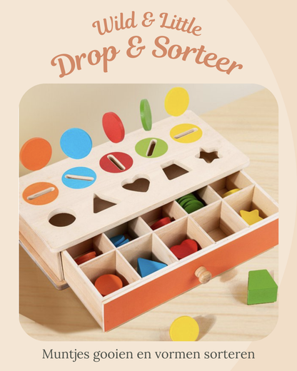 Wild & Little Drop & Sorteer - Muntjes gooien en vormen sorteren