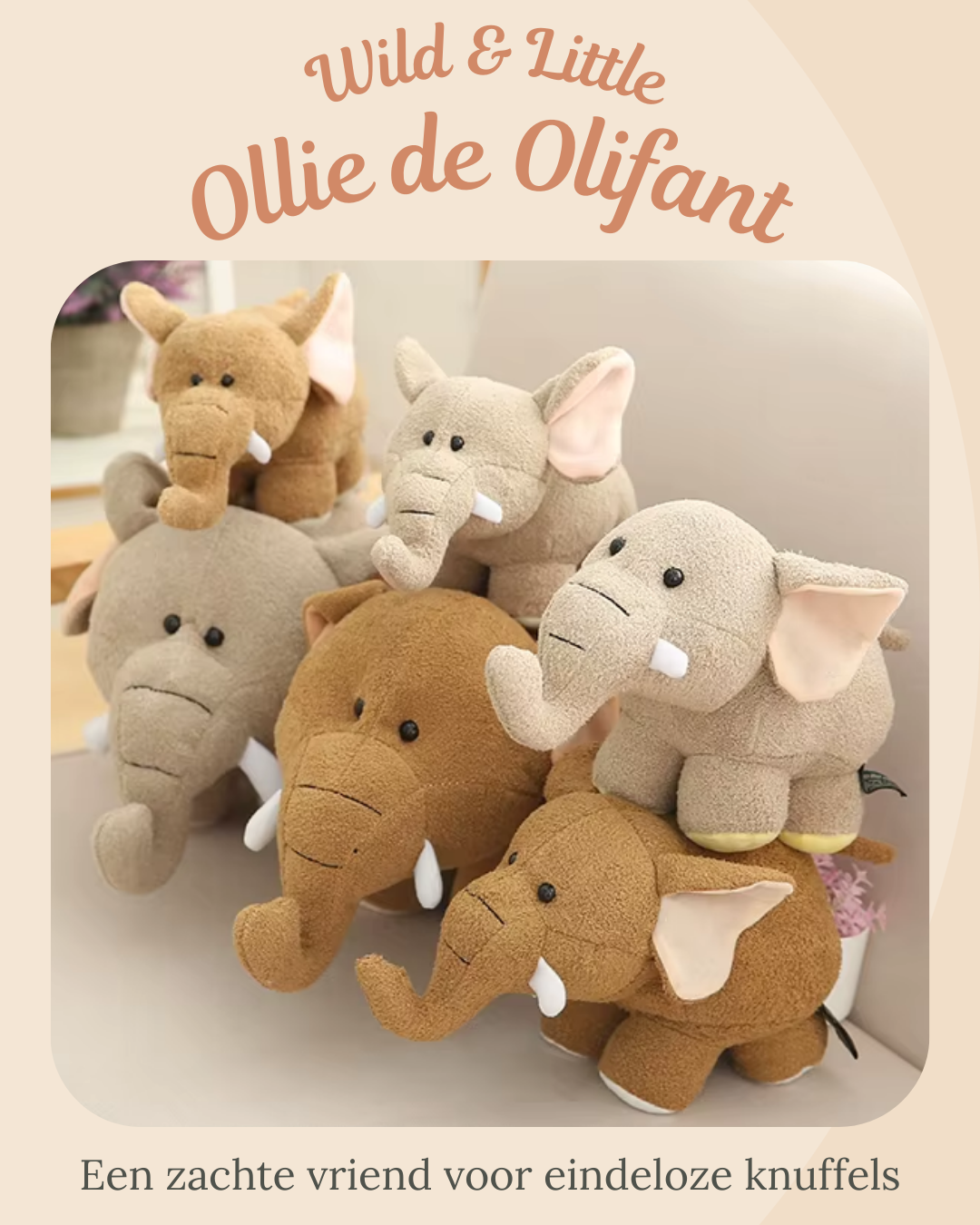 Wild & Little Ollie de Olifant - Een zachte vriend voor eindeloze knuffels