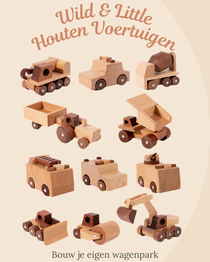Wild & Little Houten Voertuigen - Bouw je eigen wagenpark