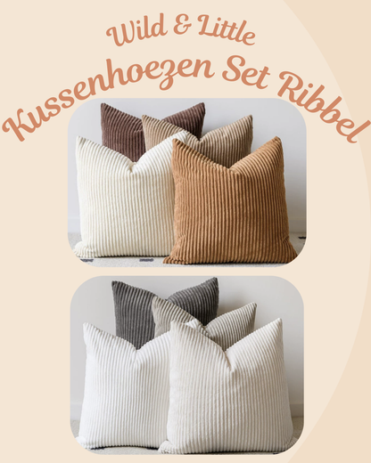 Wild & Little Kussenhoezen Set Ribbel - Zachte accenten voor elke ruimte