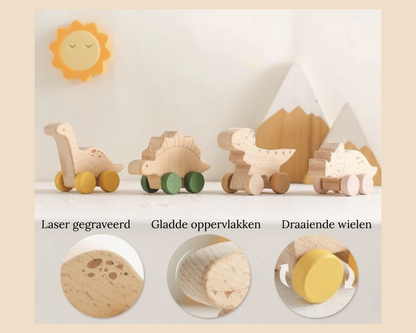 Wild & Little Dinoset - Vier prehistorische vrienden op wieltjes