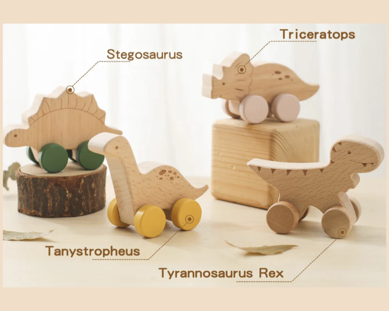 Wild & Little Dinoset - Vier prehistorische vrienden op wieltjes